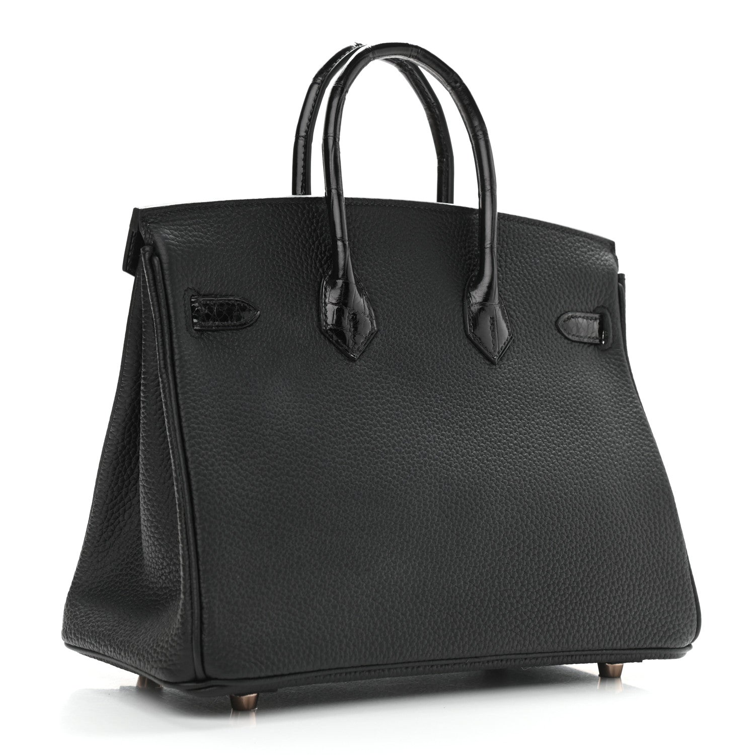 Hermes Togo Shiny Niloticus Crocodile Birkin Touch 25 Black 2 of 10
