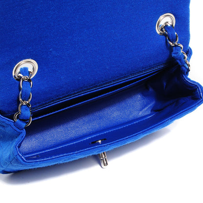Chanel Jersey Quilted Mini Rectangular Flap Blue 5 of 8