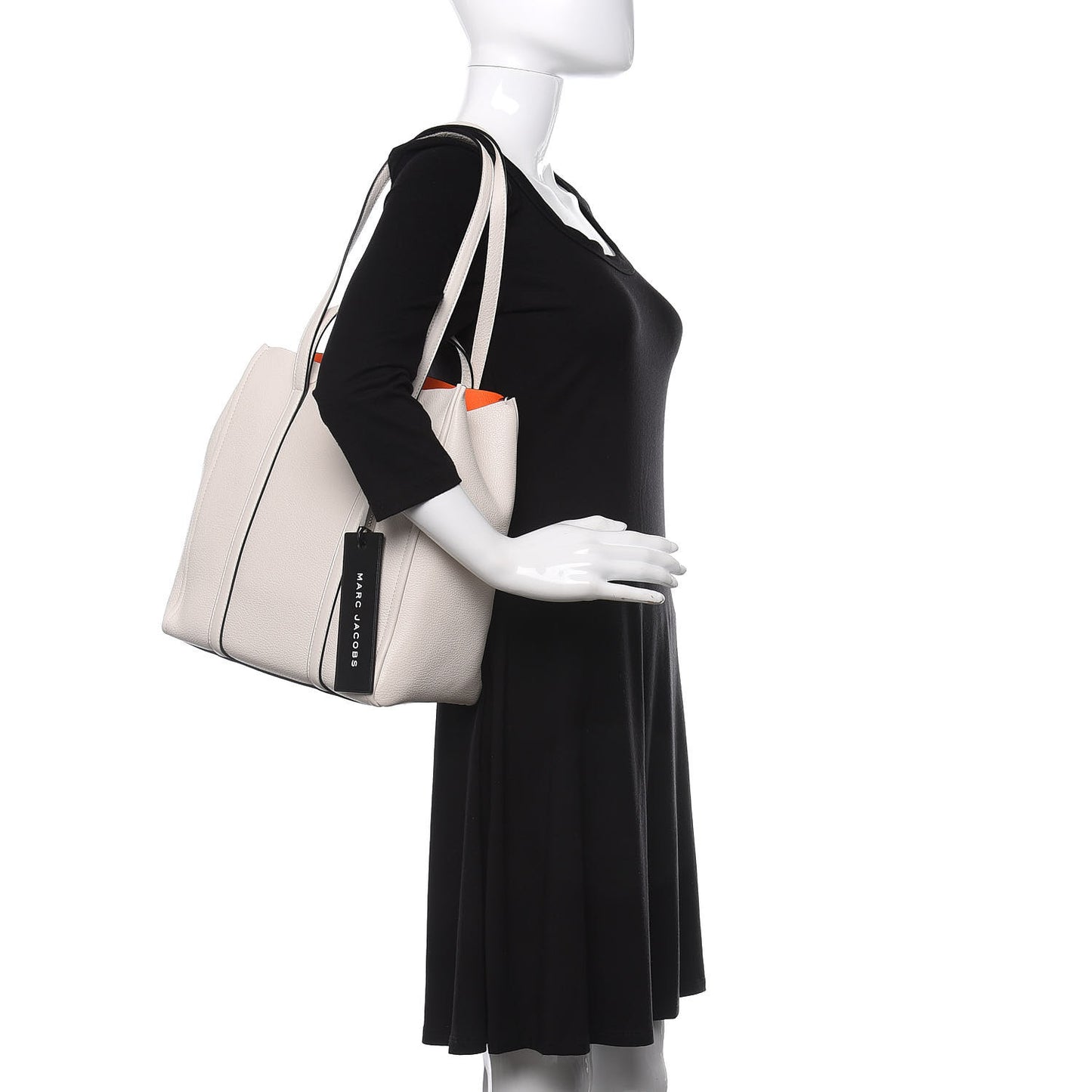 Grained Calfskin The Tag Tote White