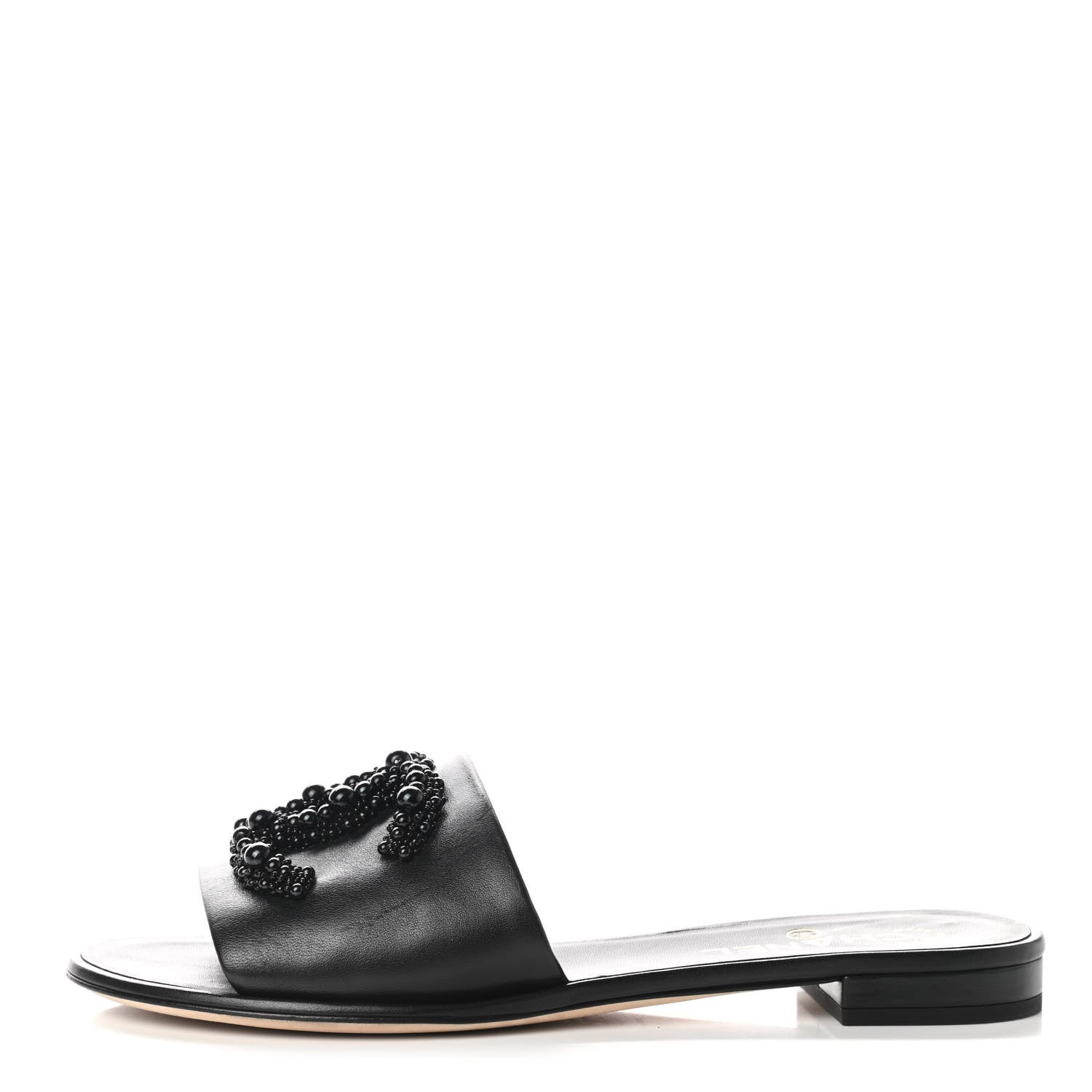 Chanel Lambskin Beaded CC Mules 39.5 Black 1 of 10