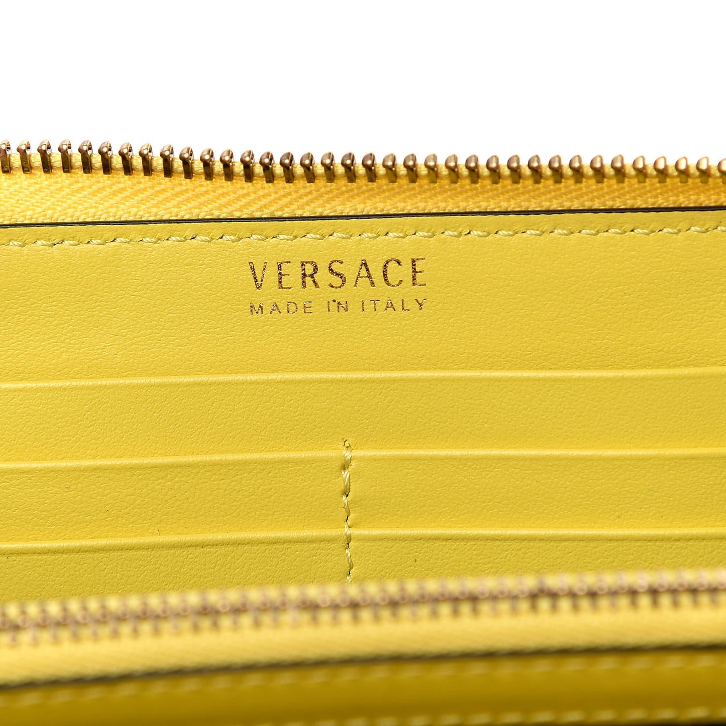 Calfskin Tribute Zip Around Wallet Yellow