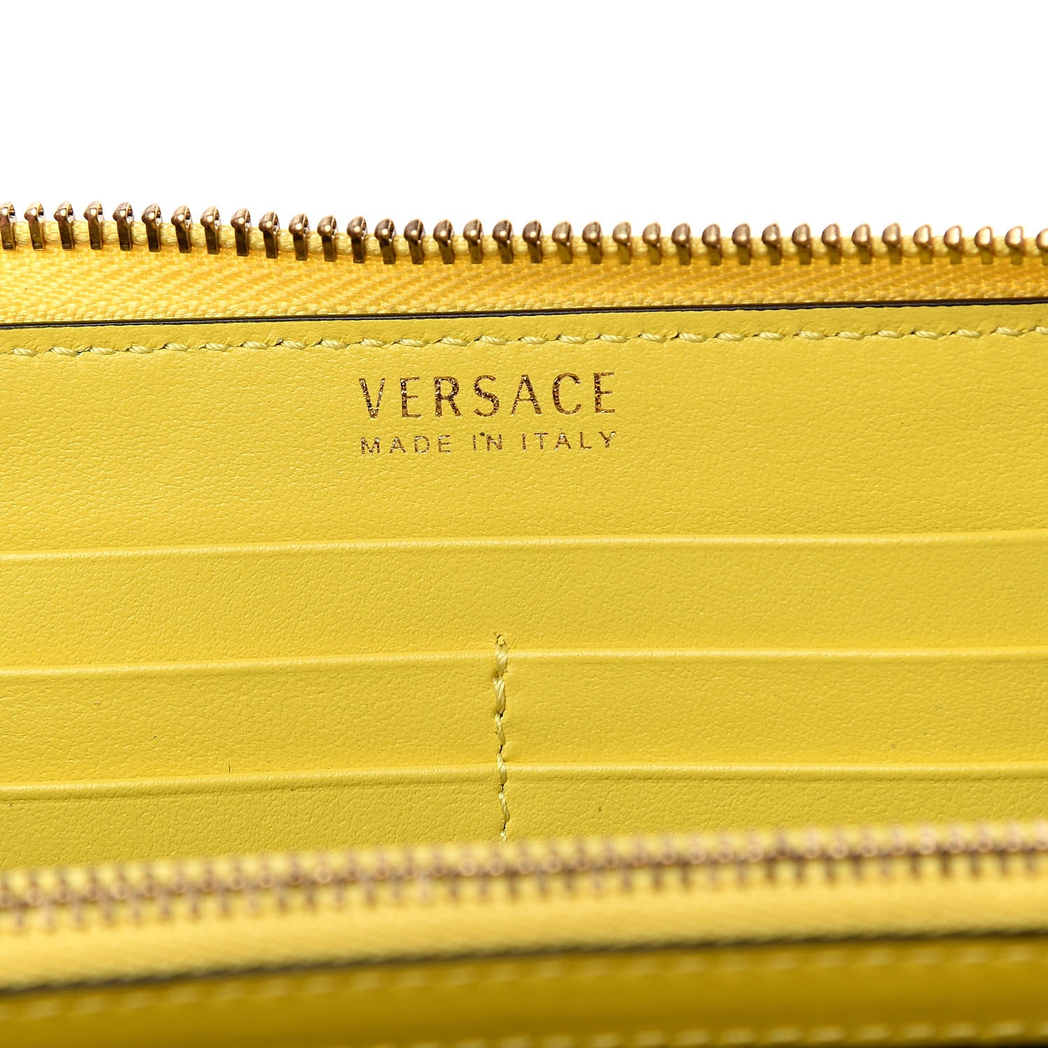 Versace Calfskin Tribute Zip Around Wallet Yellow 6 of 8