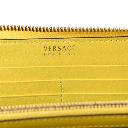 Versace Calfskin Tribute Zip Around Wallet Yellow 6 of 8