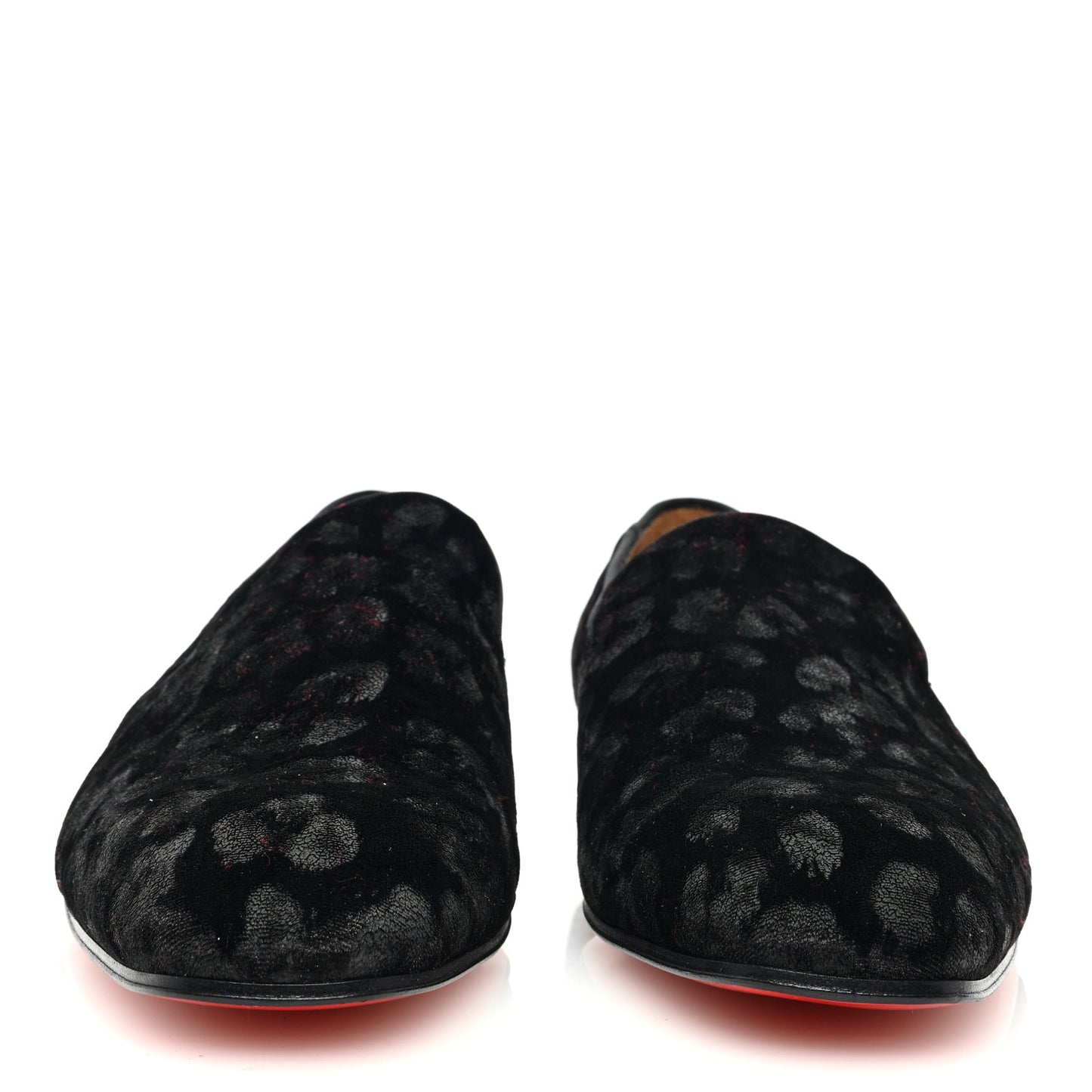 Velvet Jacquard Mens Captain Colonnaki Leopard Flat Loafers 44 Black