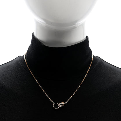 Cartier 18K Pink Gold Diamond Interlocking LOVE Necklace 2 of 4