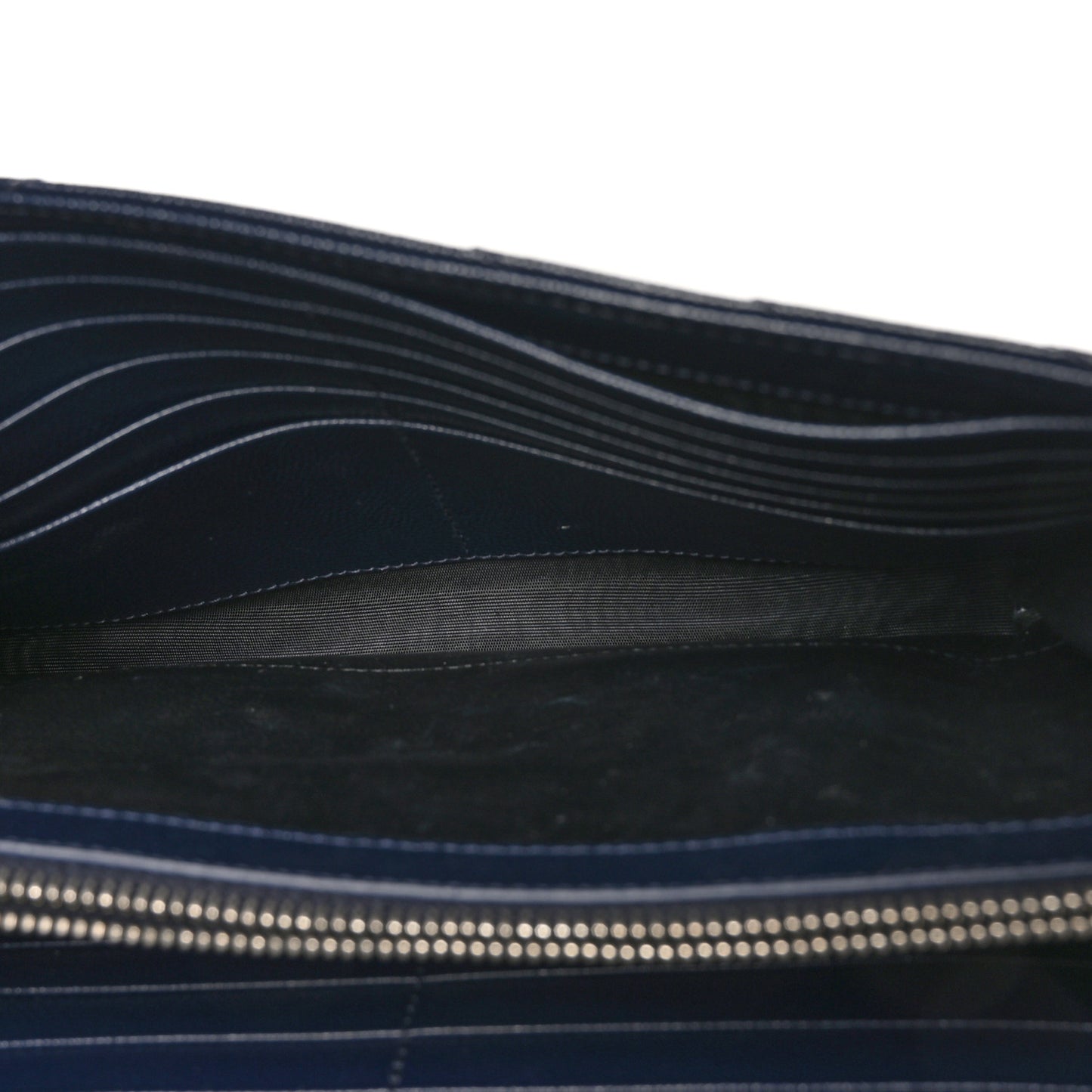 Grain De Poudre Matelasse Chevron Monogram Chain Wallet Deep Marine