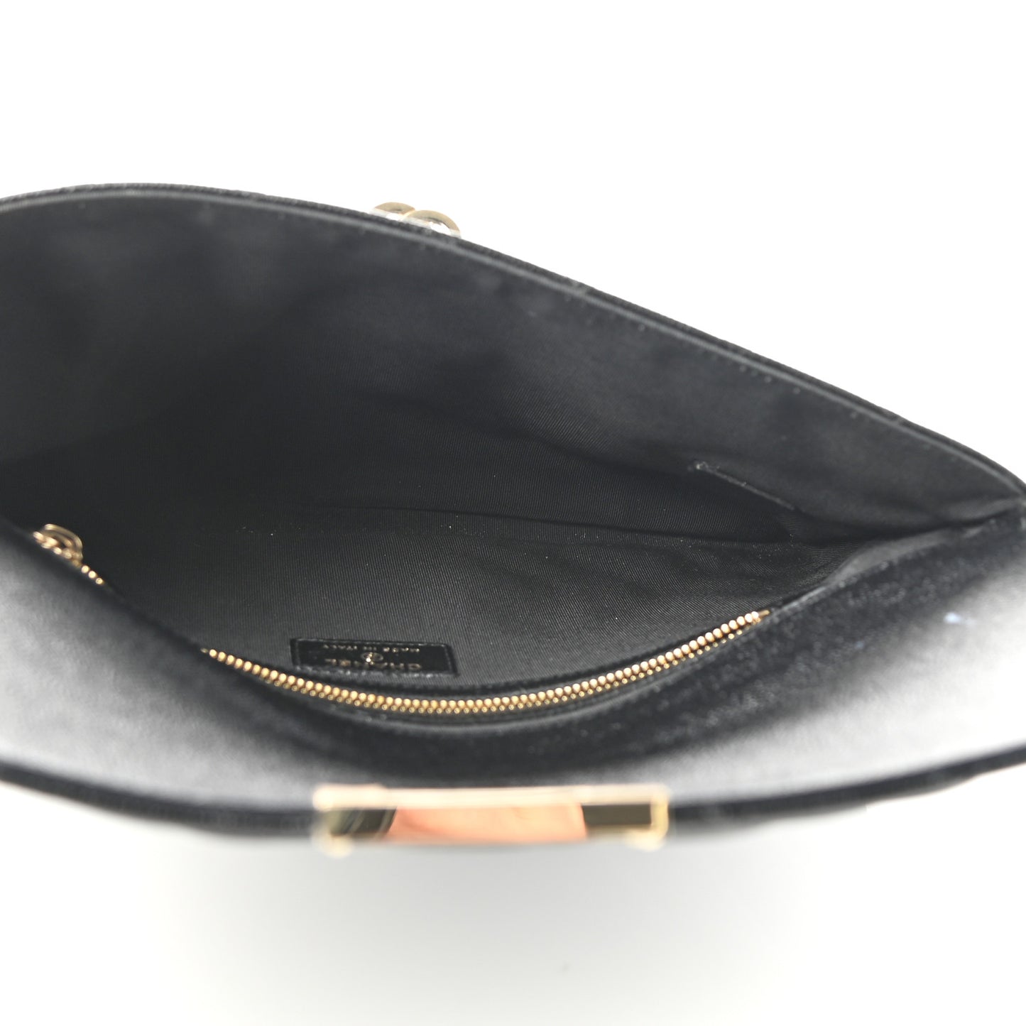 Caviar Quilted Medium Golden Class Pouch Black
