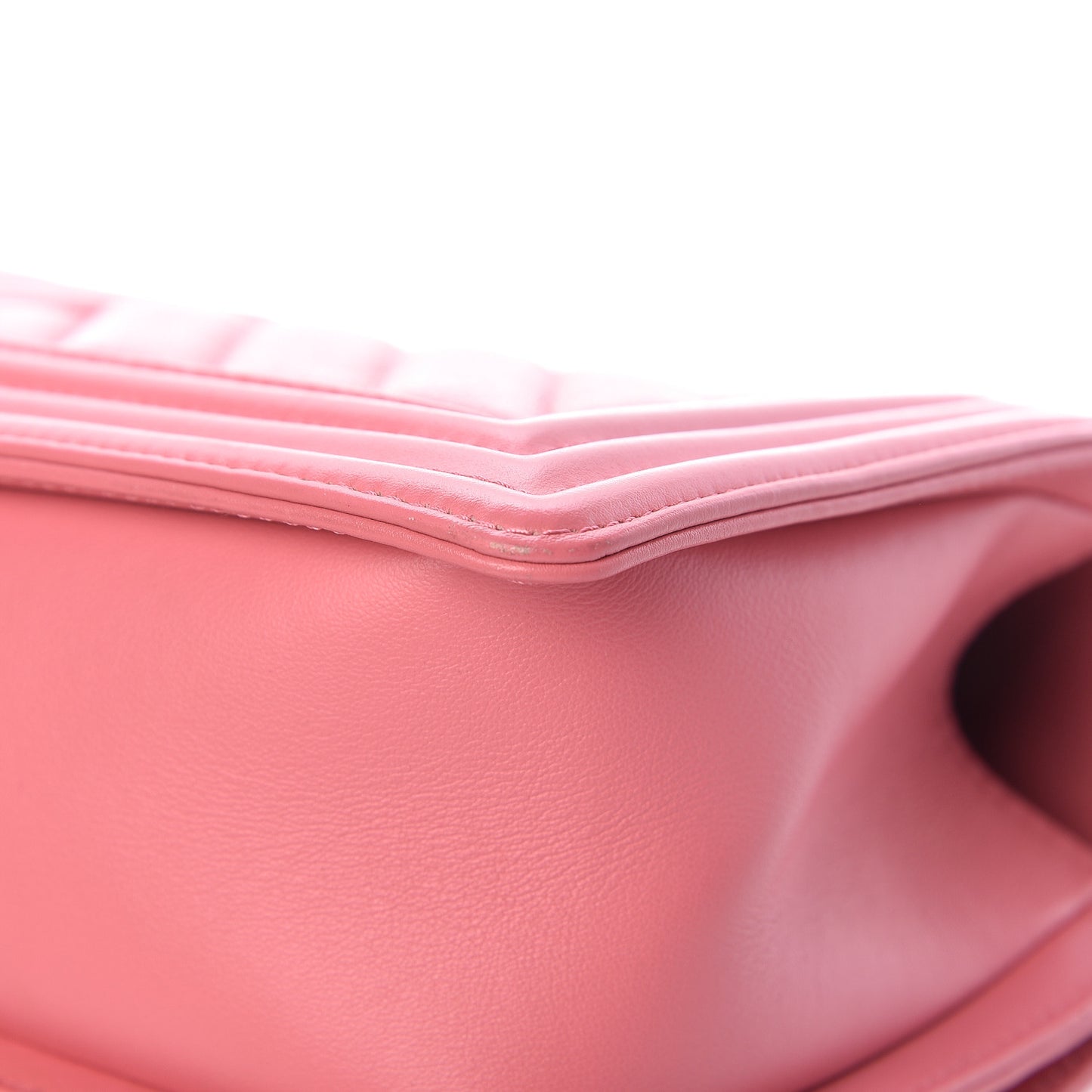 Calfskin Chevron Quilted Medium Boy Flap Pink