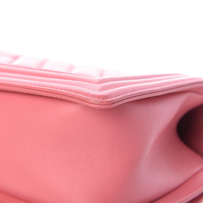 Chanel Calfskin Chevron Quilted Medium Boy Flap Pink 14 of 16