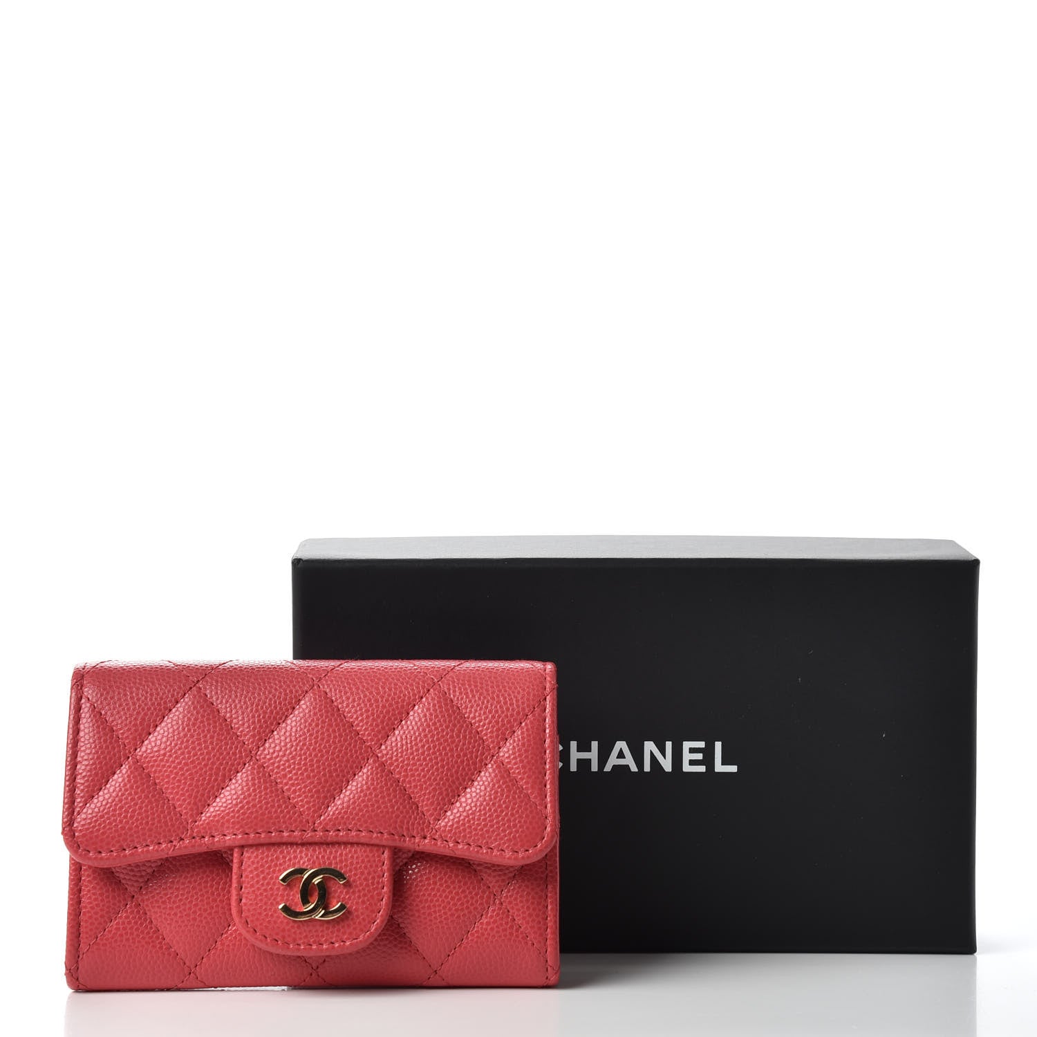 Chanel Caviar Quilted Flap Card Holder Dark Pink 8 of 8
