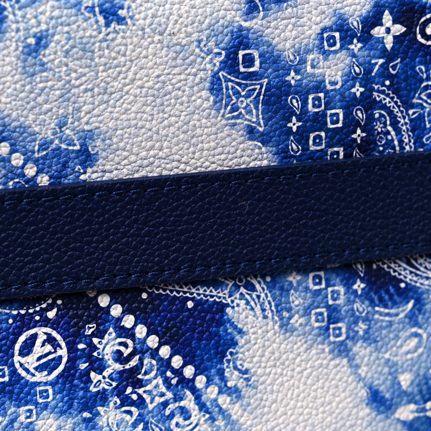 Louis Vuitton Cowhide Monogram Bandana Keepall Bandouliere 50 Blue 7 of 10