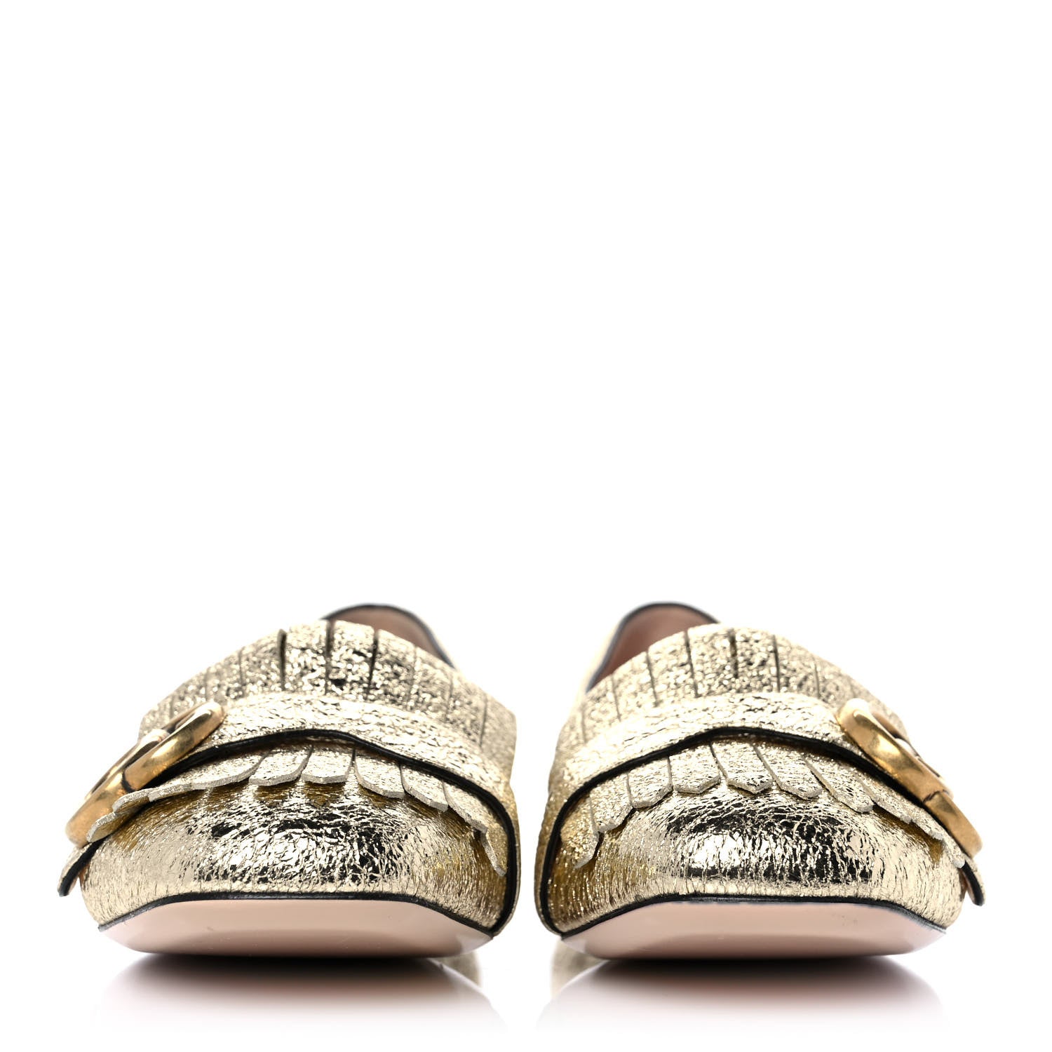 Gucci Galassia GG Marmont Fringe Flats 37 Platino 2 of 9