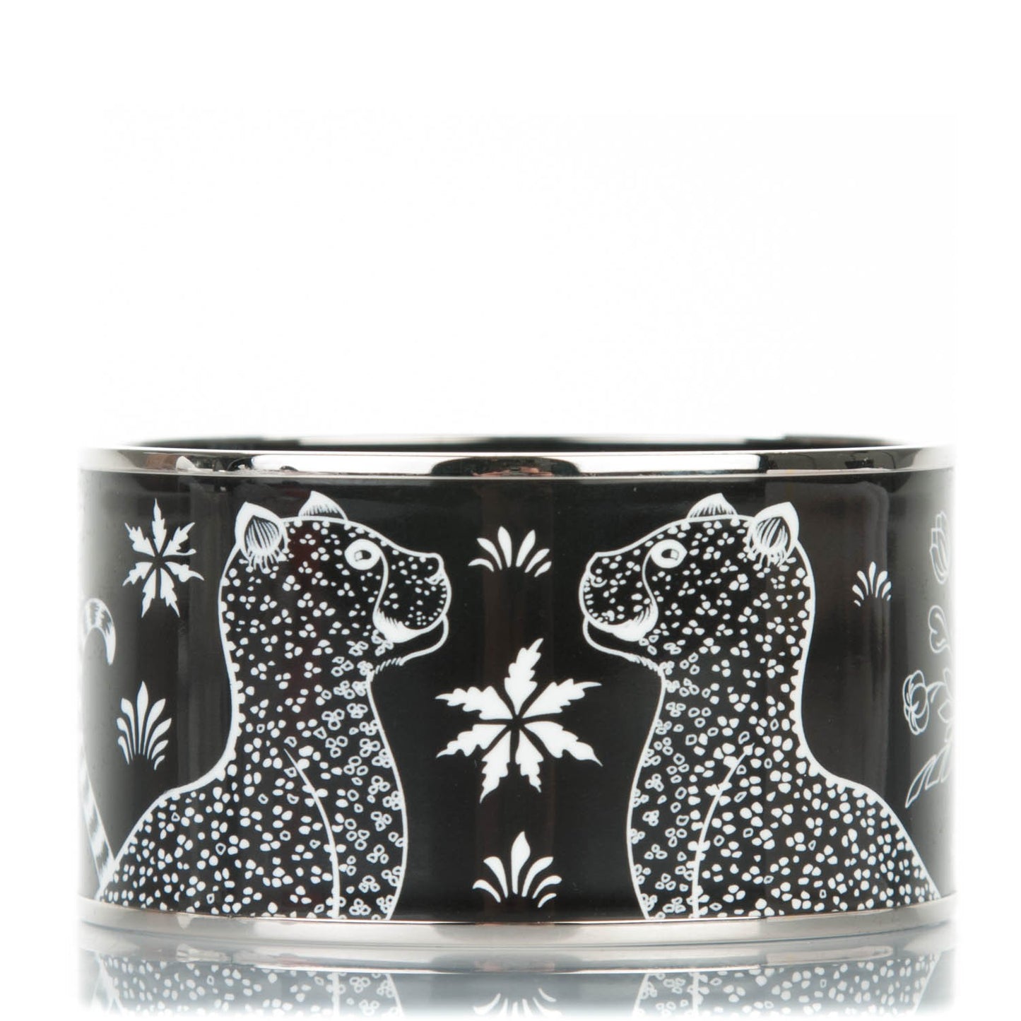 Enamel Printed Extra Wide Les Leopards Positif Negatif Bracelet 65 Black