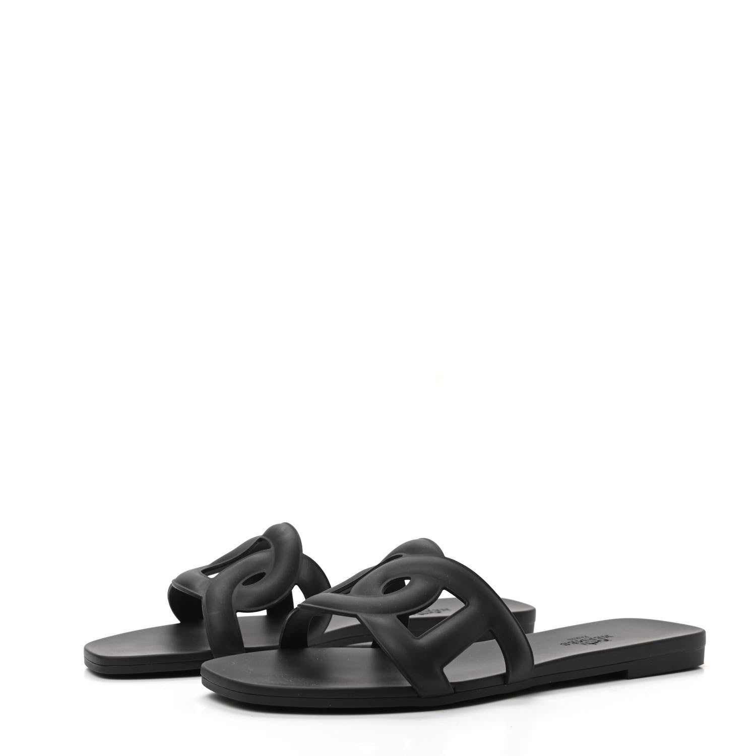 Hermes Rubber Aloha Sandals 36 Black 3 of 8