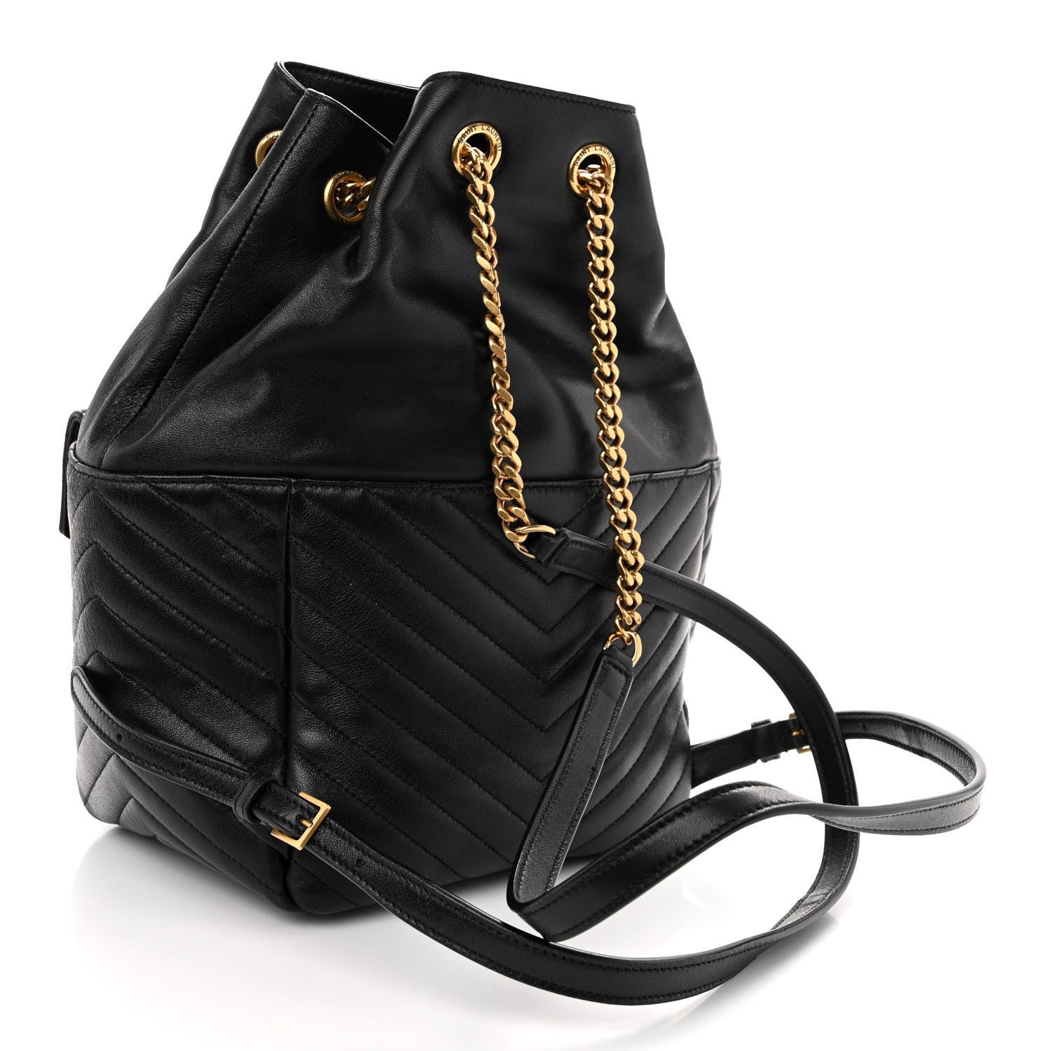 Saint Laurent Lambskin Matelasse Monogram Joe Backpack Black 3 of 9