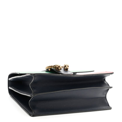 Gucci Moon Calfskin Bamboo Web Medium Dionysus Top Handle Bag Blue Emerald Hibiscus Red 3 of 10