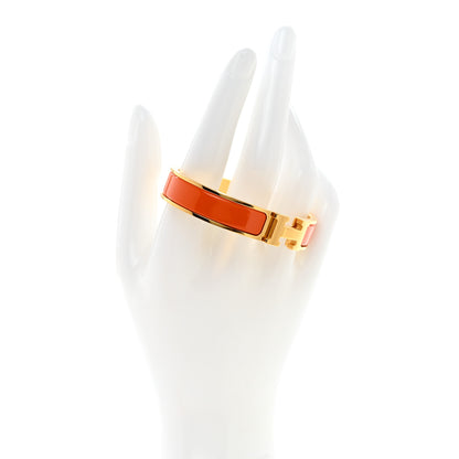 Hermes Enamel Narrow Clic Clac H Bracelet PM Orange 2 of 5