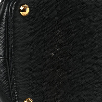 Prada Saffiano Lux Colorblock Medium Galleria Double Zip Tote Black Talco 9 of 12