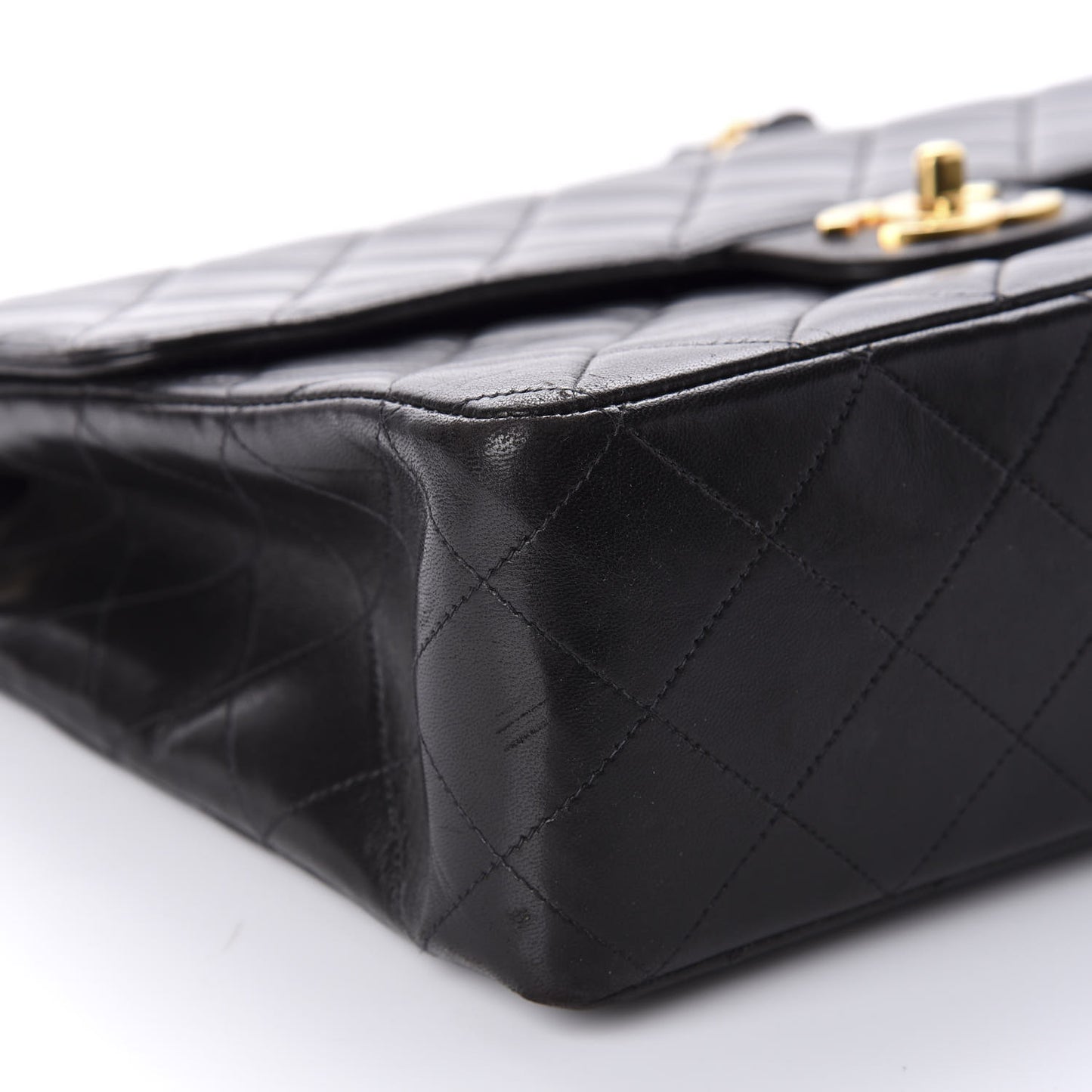 Lambskin Quilted XL Jumbo Single Flap Black