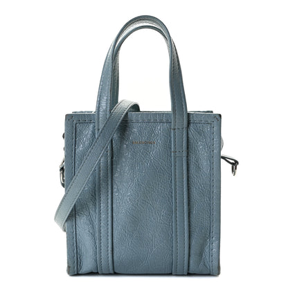 Balenciaga Agneau Arena XXS Bazar Shopper Tote Bleu Gris 1 of 9