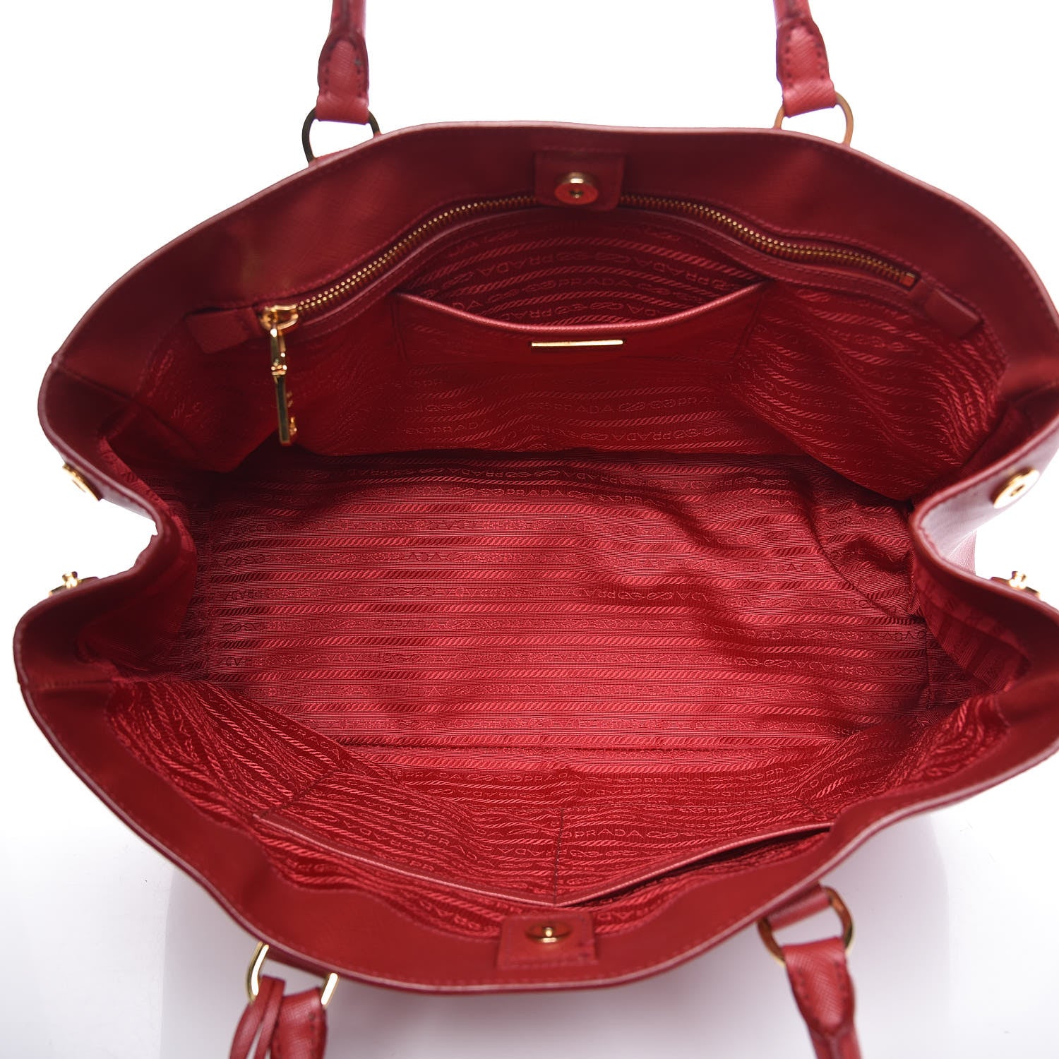 Prada Saffiano Lux Large Tote Fuoco 5 of 15