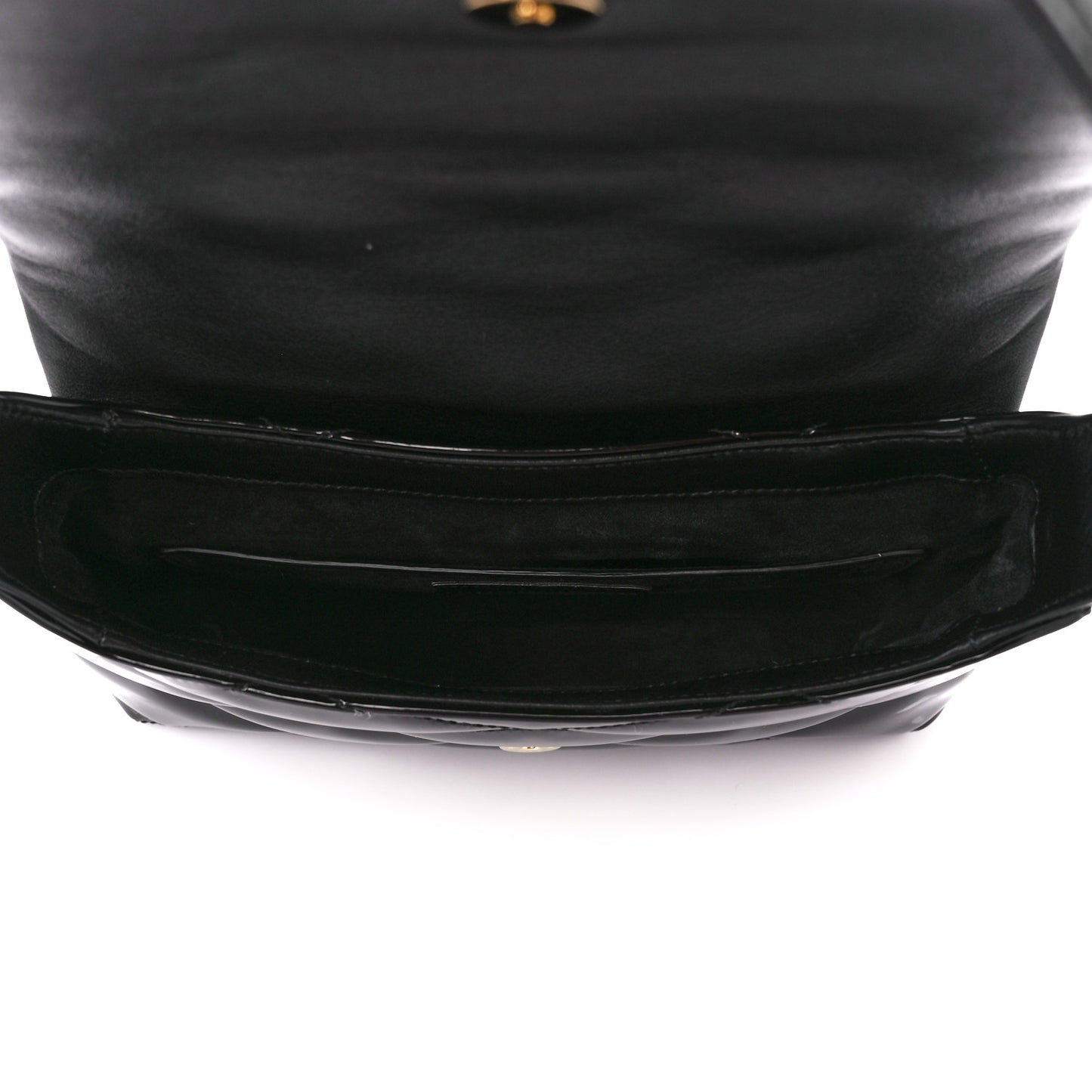 Patent Quilted Le 57 Diamond Shoulder Bag Black