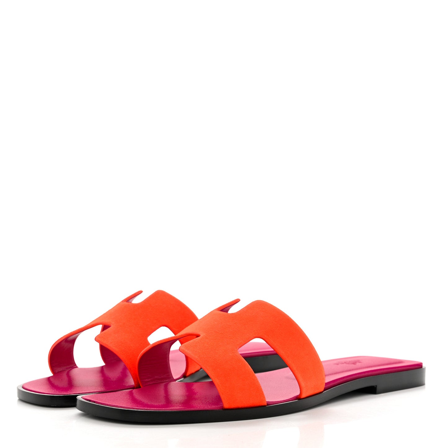 Suede Goatskin Oran Sandals 40 Orange Synthetique