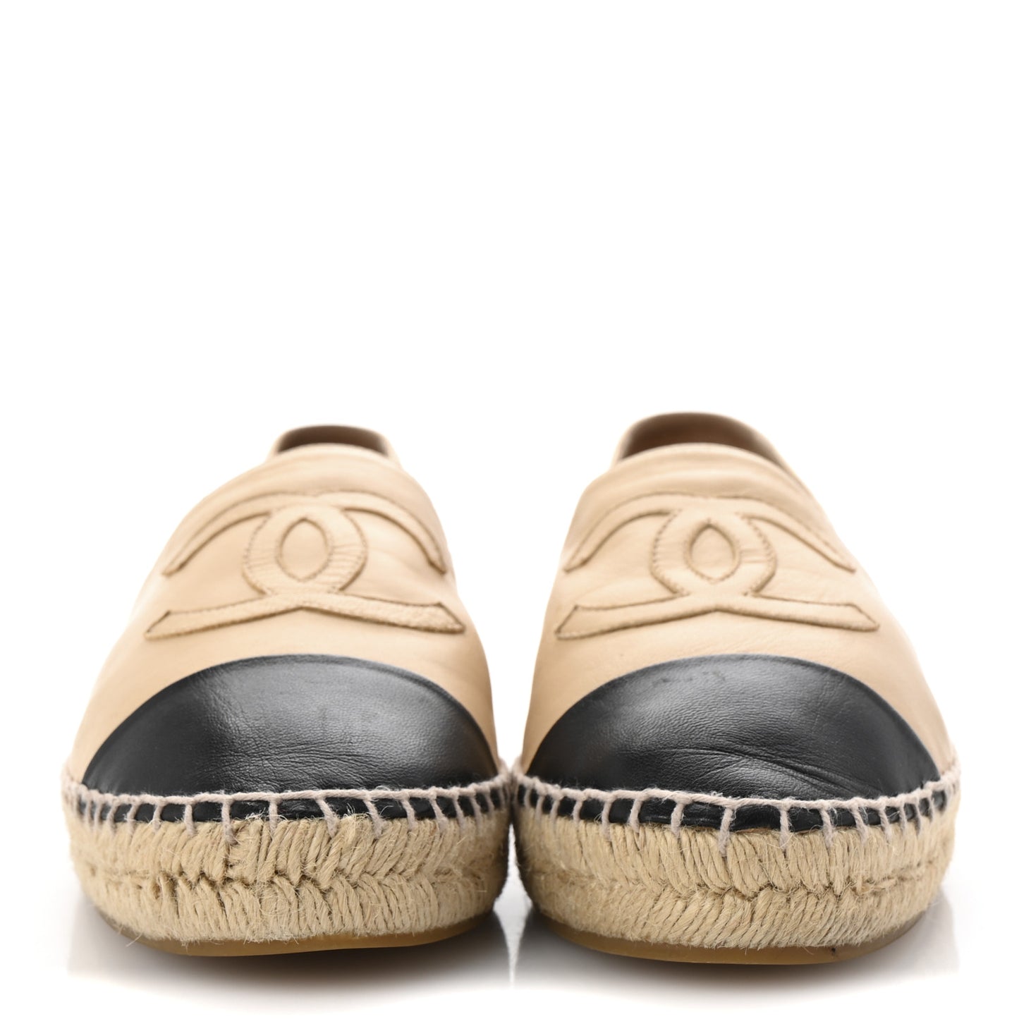 Lambskin CC Espadrilles 40 Beige Black
