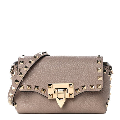Valentino Garavani Pebbled Calfskin Mini Rockstud Crossbody Bag Poudre 1 of 8