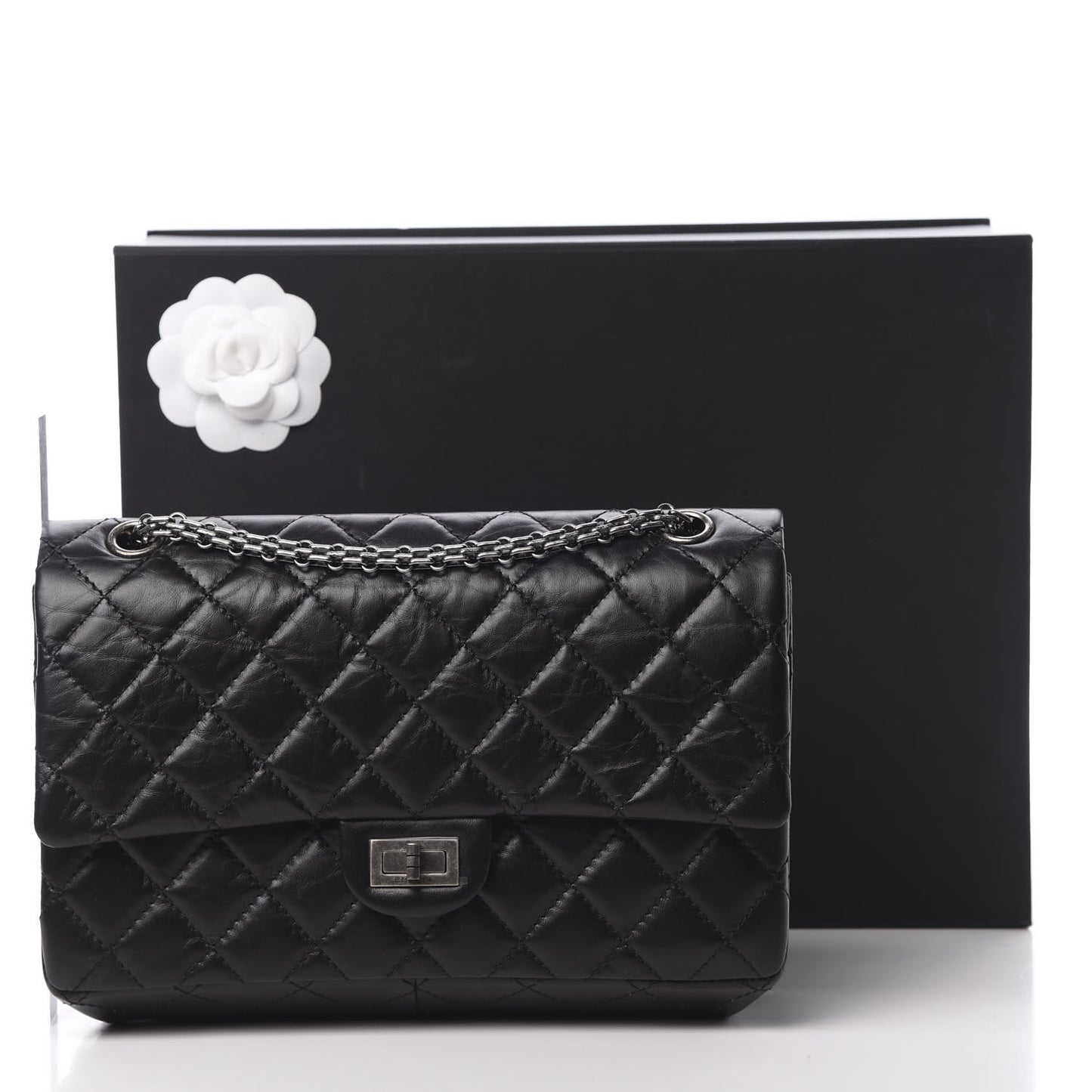Aged Calfskin Quilted 2.55 Reissue 226 Flap Black