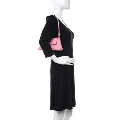 Balenciaga Shiny Super Supple Calfskin Crocodile Embossed Small XX Flap Stretch Bag Sweet Pink 2 of 13