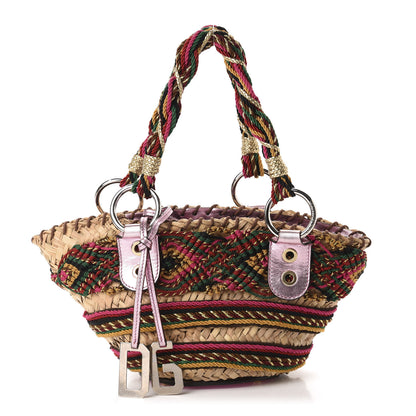 Dolce & Gabbana Woven Raffia Embroidered Kendra Coffa Tote Multicolor 1 of 10
