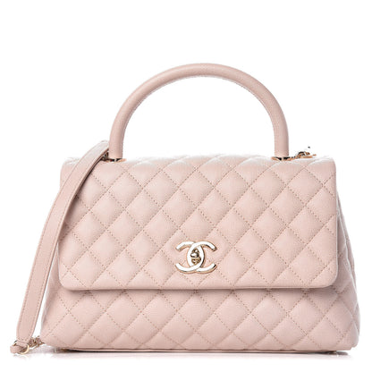 Chanel Caviar Quilted Small Coco Handle Flap Light Beige 1 of 10