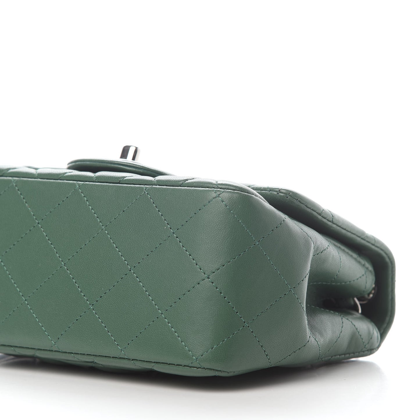 Lambskin Quilted Mini Square Flap Green