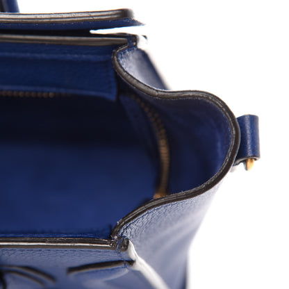 Celine Drummed Calfskin Nano Luggage Indigo 8 of 15