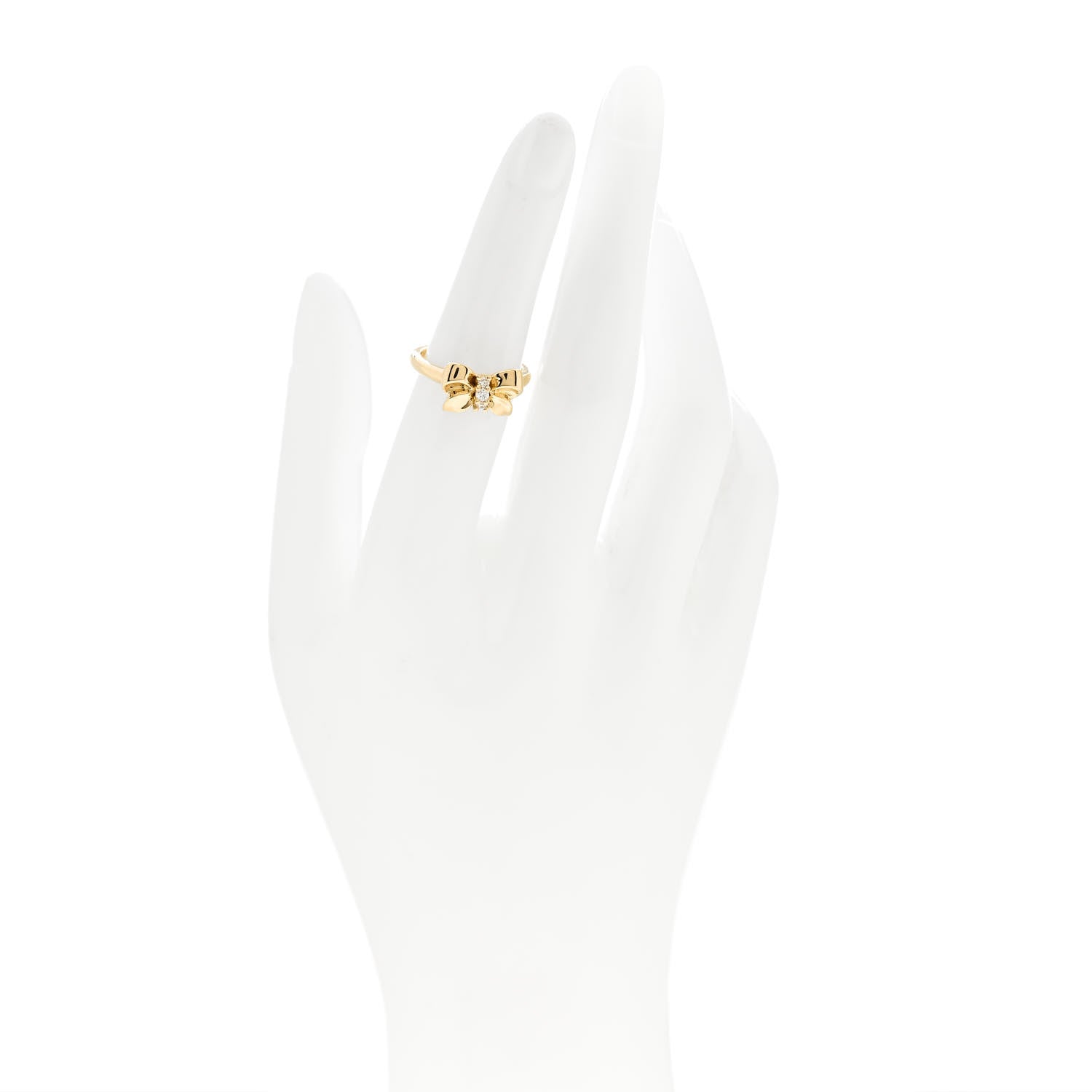 Tiffany 18K Yellow Gold Diamond Bow Ring 50 5.5 2 of 5