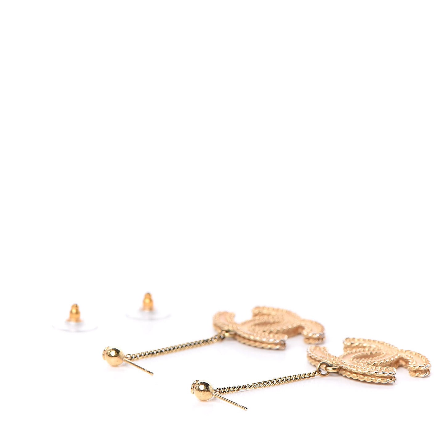 CC Drop Earrings Matte Gold