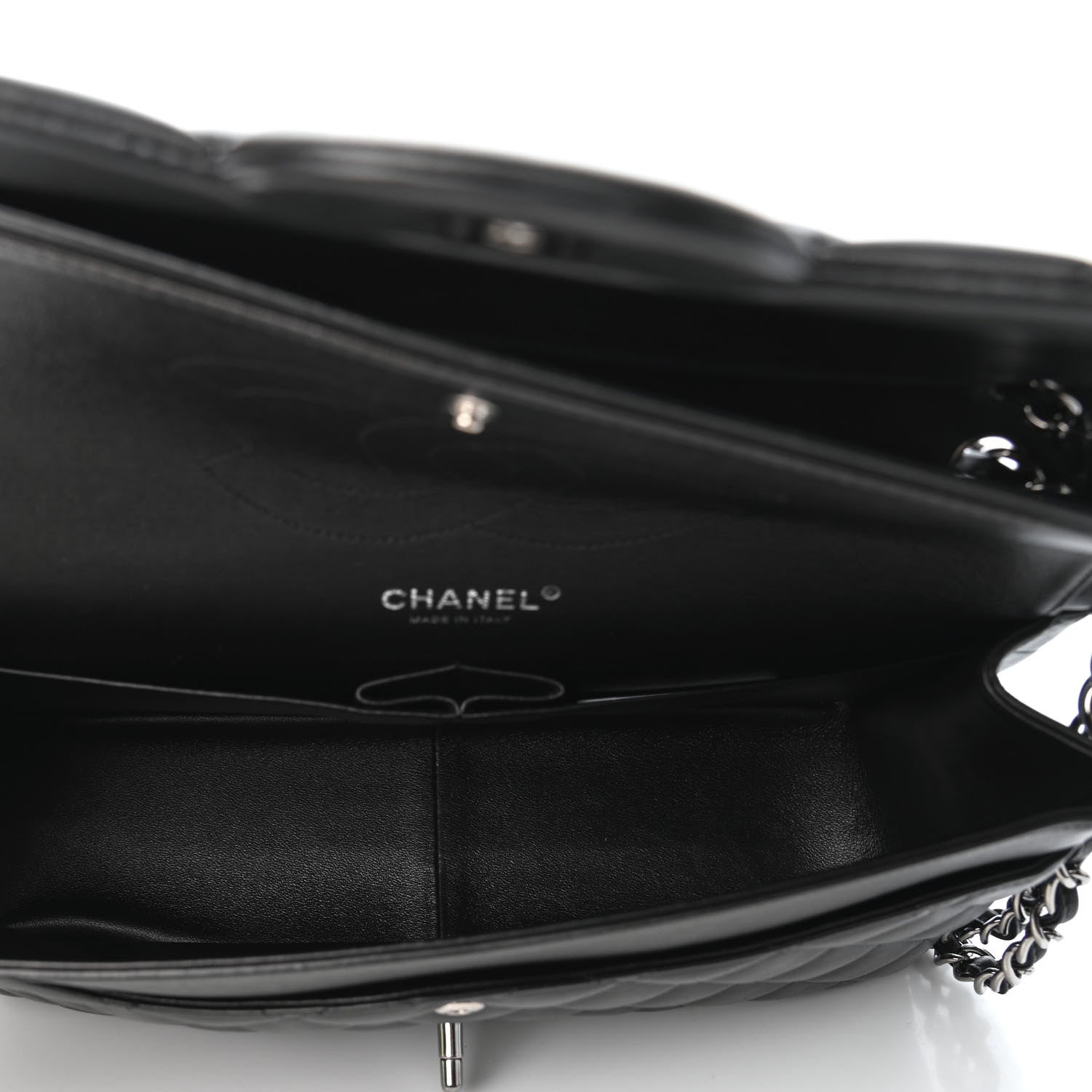 Chanel Lambskin Quilted Jumbo Double Flap Black 4 of 4