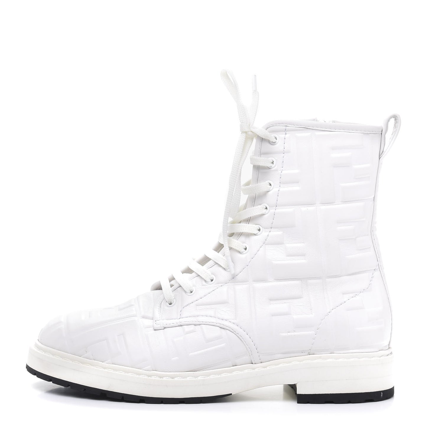 Nappa FF Embossed Womens Biker Boots 38 Snow