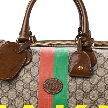 Gucci GG Supreme Monogram Azalea Calfskin Fake/Not Medium Retro Interlocking G Carry On Duffle Beige Ebony Brown Sugar 7 of 9