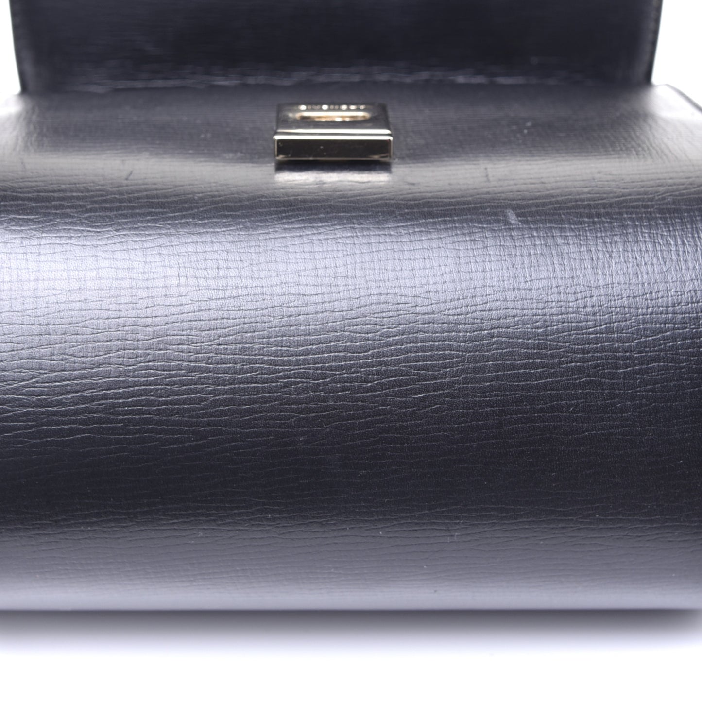 Textured Calfskin Mini Pandora Box Chain Crossbody Bag Black