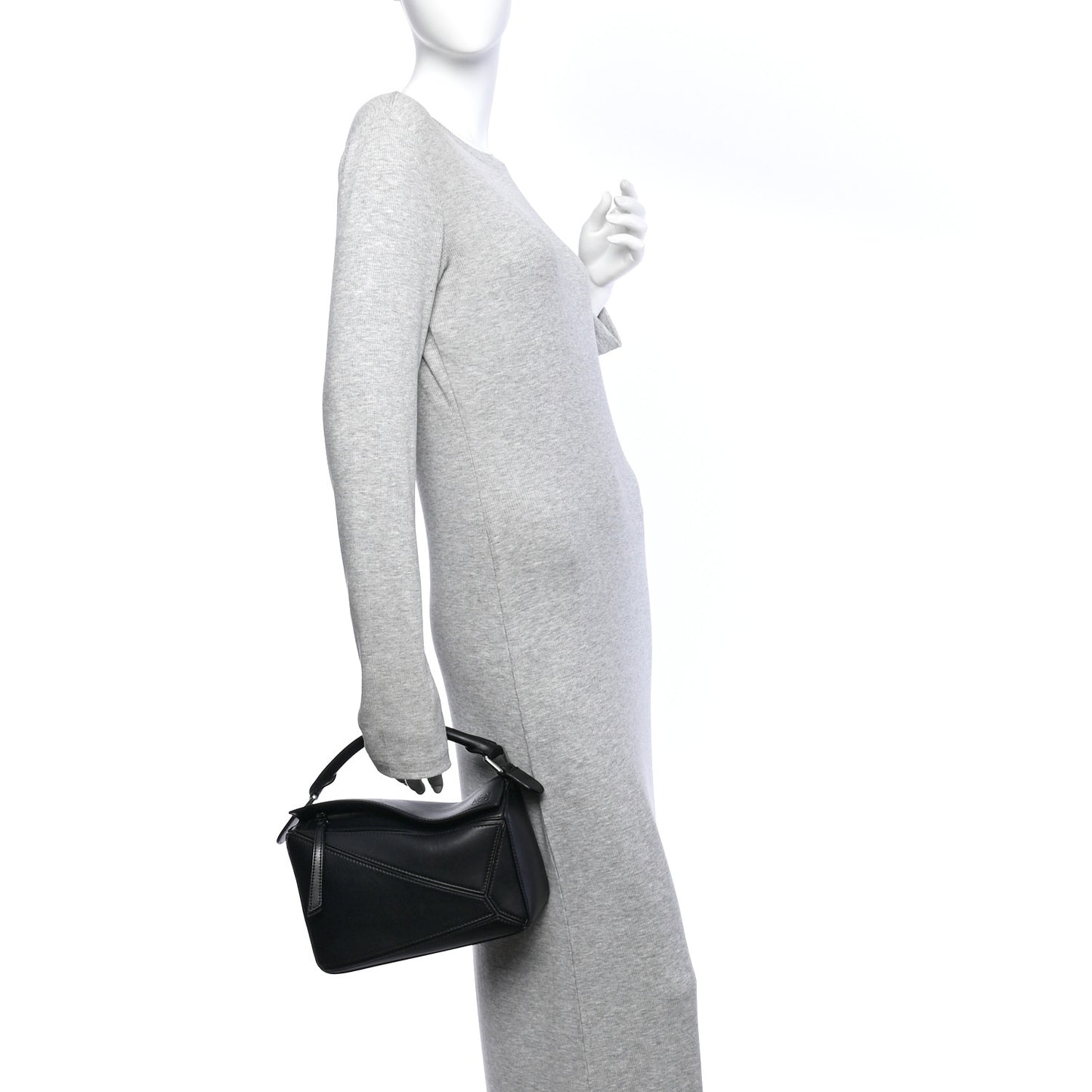 Calfskin Small Puzzle Bag Black