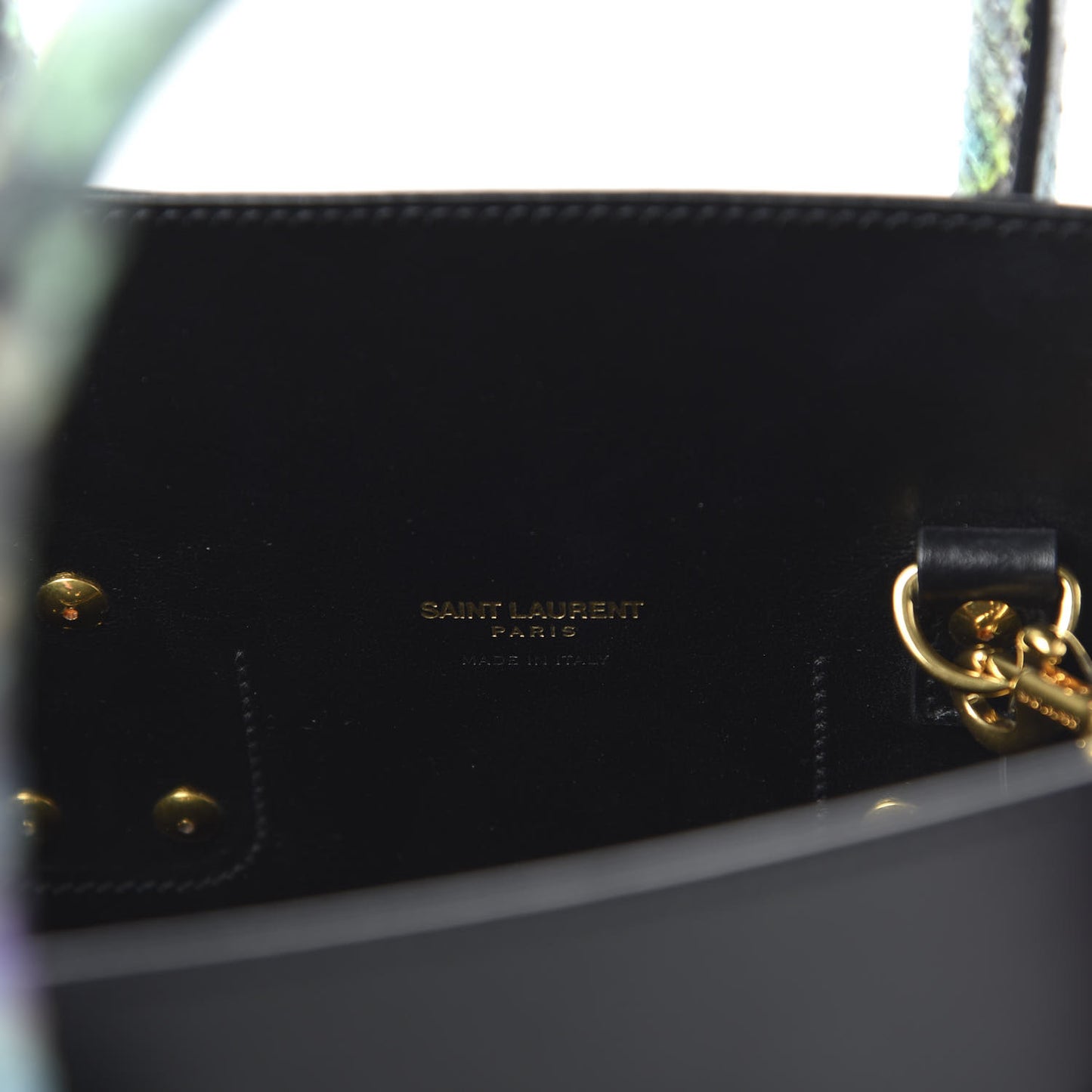 Calfskin Embossed Python Small Sac De Jour Black Multicolor