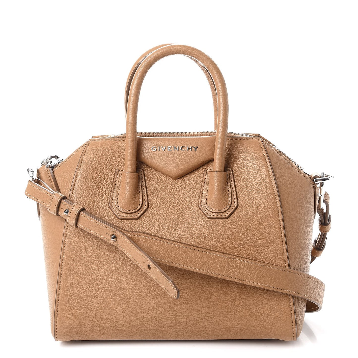 Sugar Goatskin Mini Antigona Medium Beige