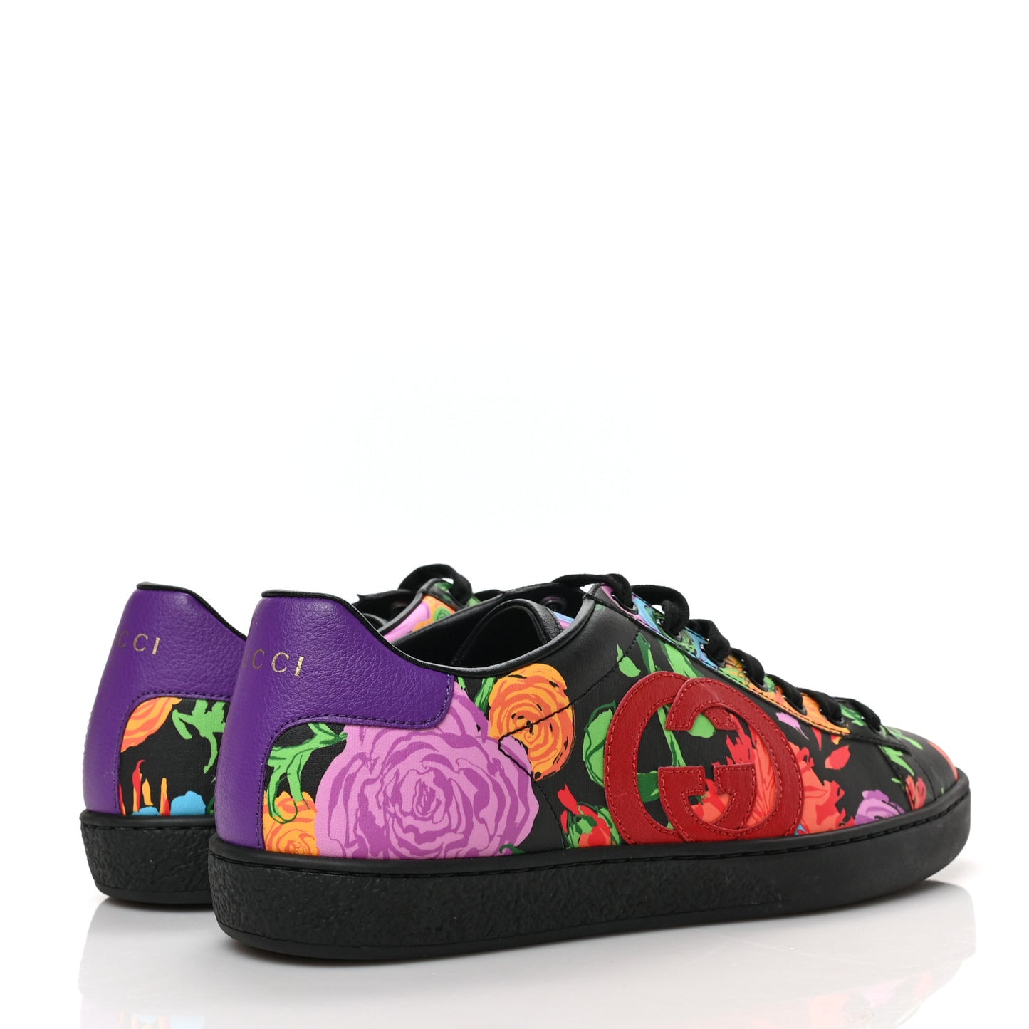 X KEN SCOTT Canvas Infinity Jenni Womens Ace Sneakers 38 Black Pink Hibiscus Red Blue Shine Purple