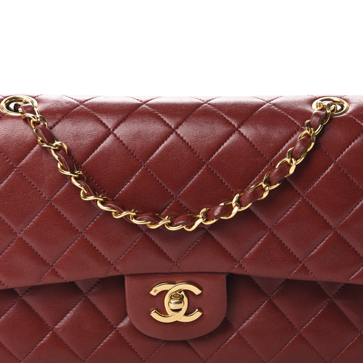 Lambskin Quilted Small Double Flap Red