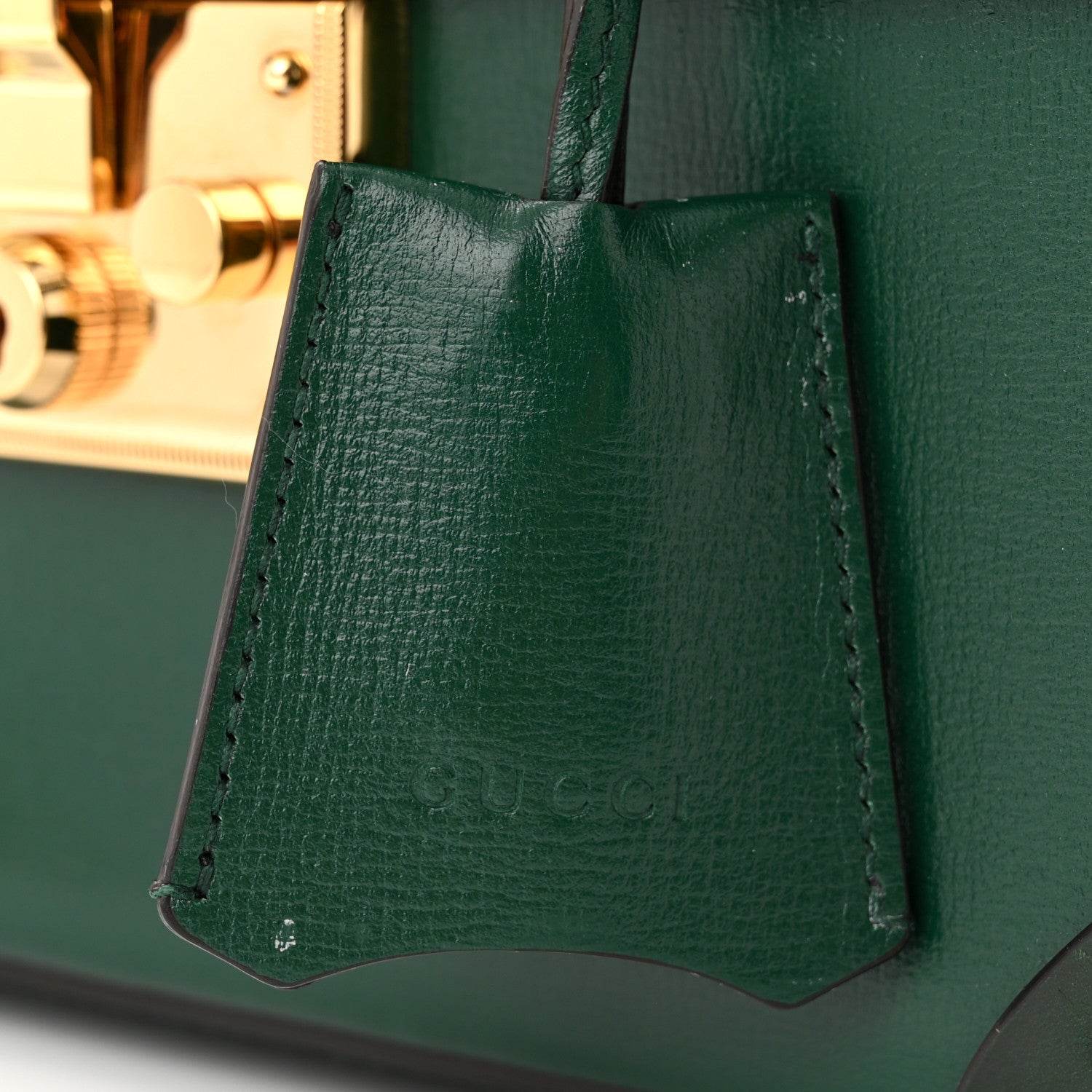 Gucci Azalea Calfskin Small Padlock Bamboo Shoulder Bag Vintage Green 14 of 14