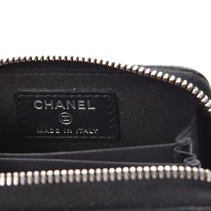 Chanel Lambskin Quilted Crossing Zip Around Coin Purse Black 6 of 10