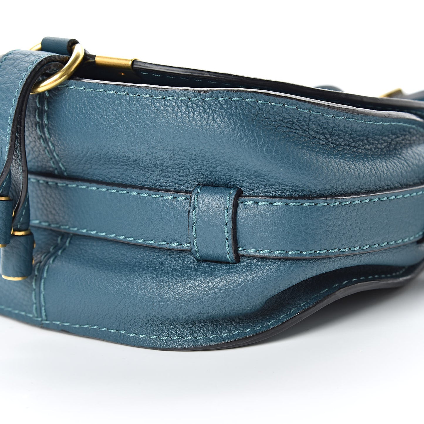 Calfskin Mini Marcie Round Crossbody Bag Teal