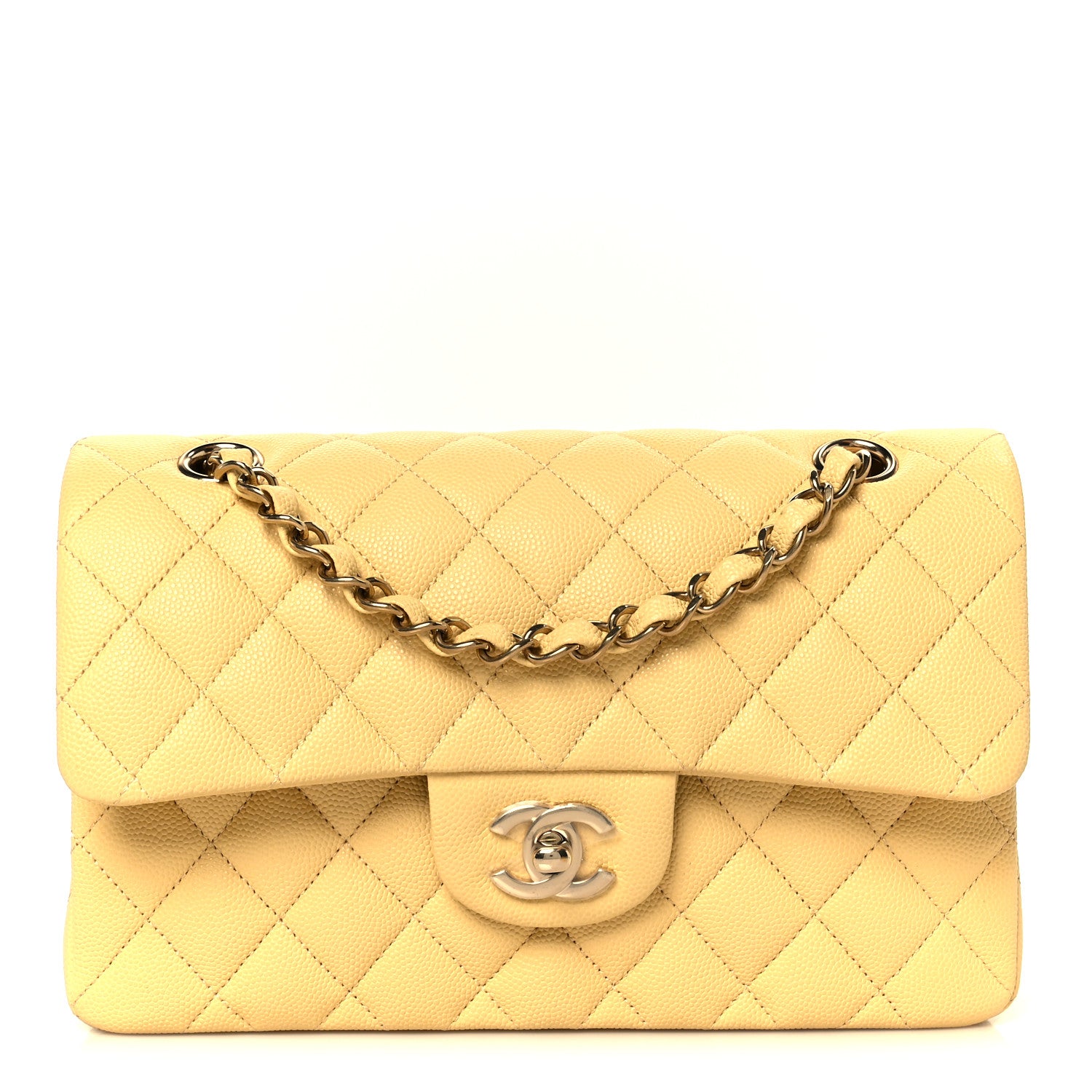 Chanel Caviar Quilted Small Double Flap Light Yellow 1 of 11